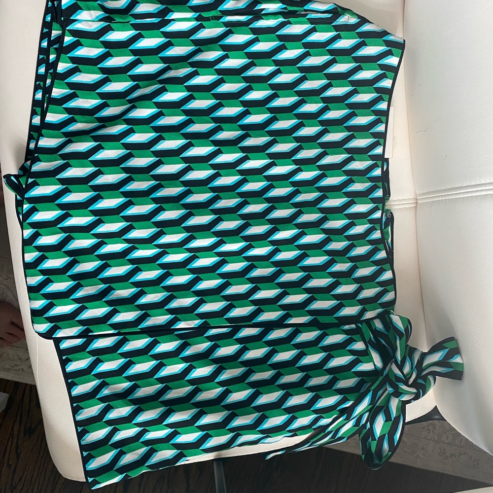 Geometric Green and Blue Skort